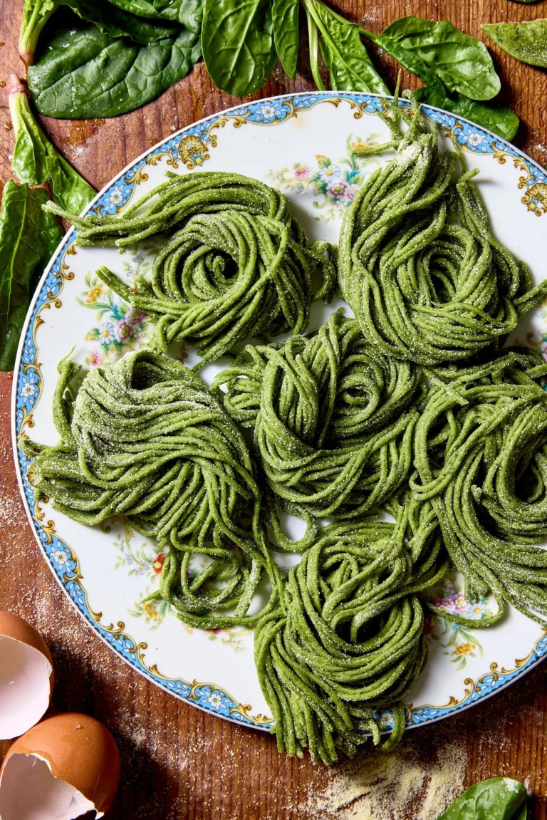 Homemade Sourdough Spinach Pasta (Same day or Overnight)